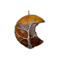 Wire Wrapped Moon Pendant: Tiger's Eye Down To Earth