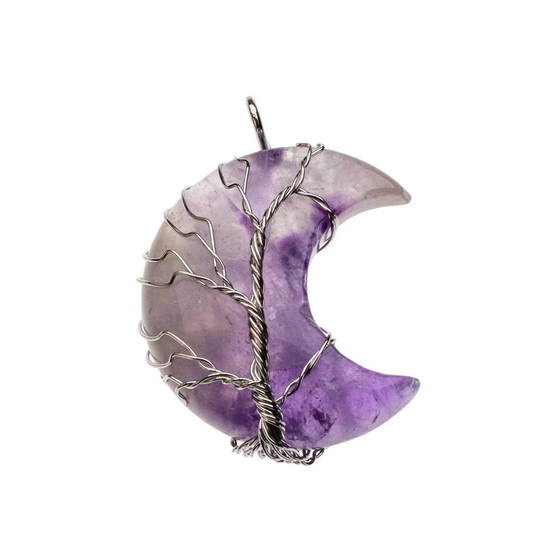 Wire Wrapped Moon Pendant: Tiger's Eye Down To Earth