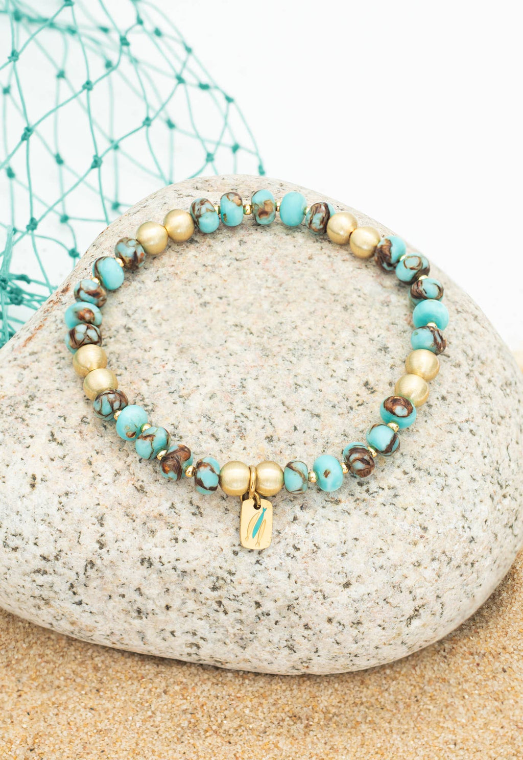 Teal and Gold Bracelet