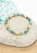 Teal and Gold Bracelet