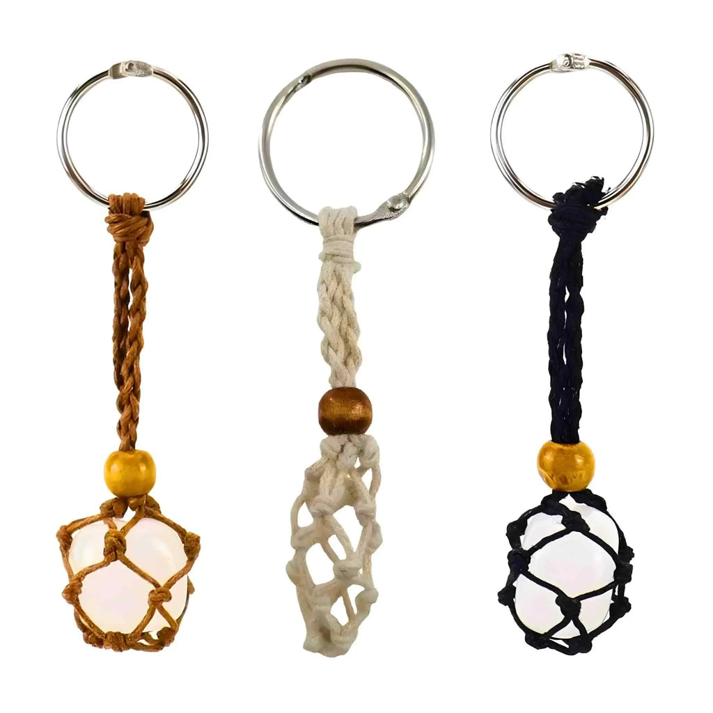 Adjustable Macrame Crystal Holder Keychain Down To Earth