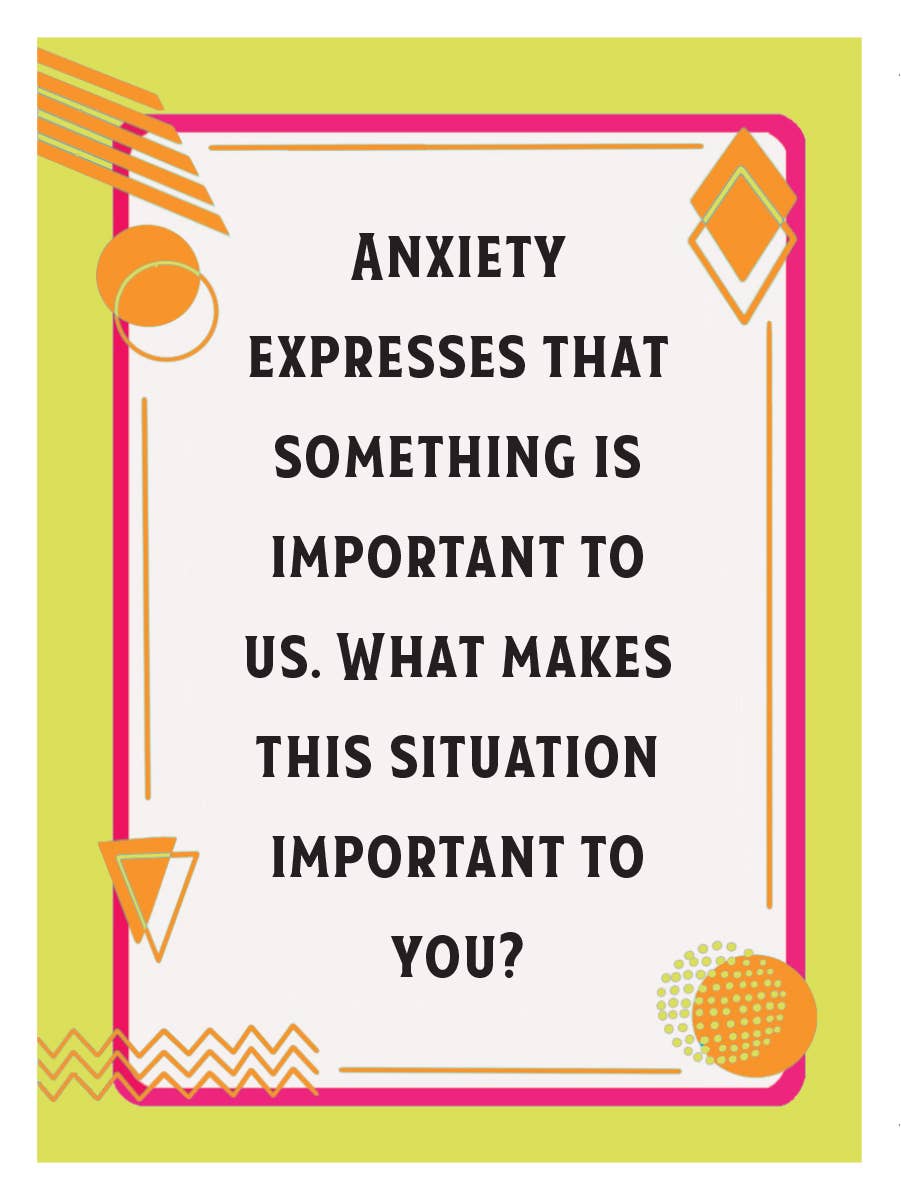 Quote on a colorful background with text about anxiety and importance.