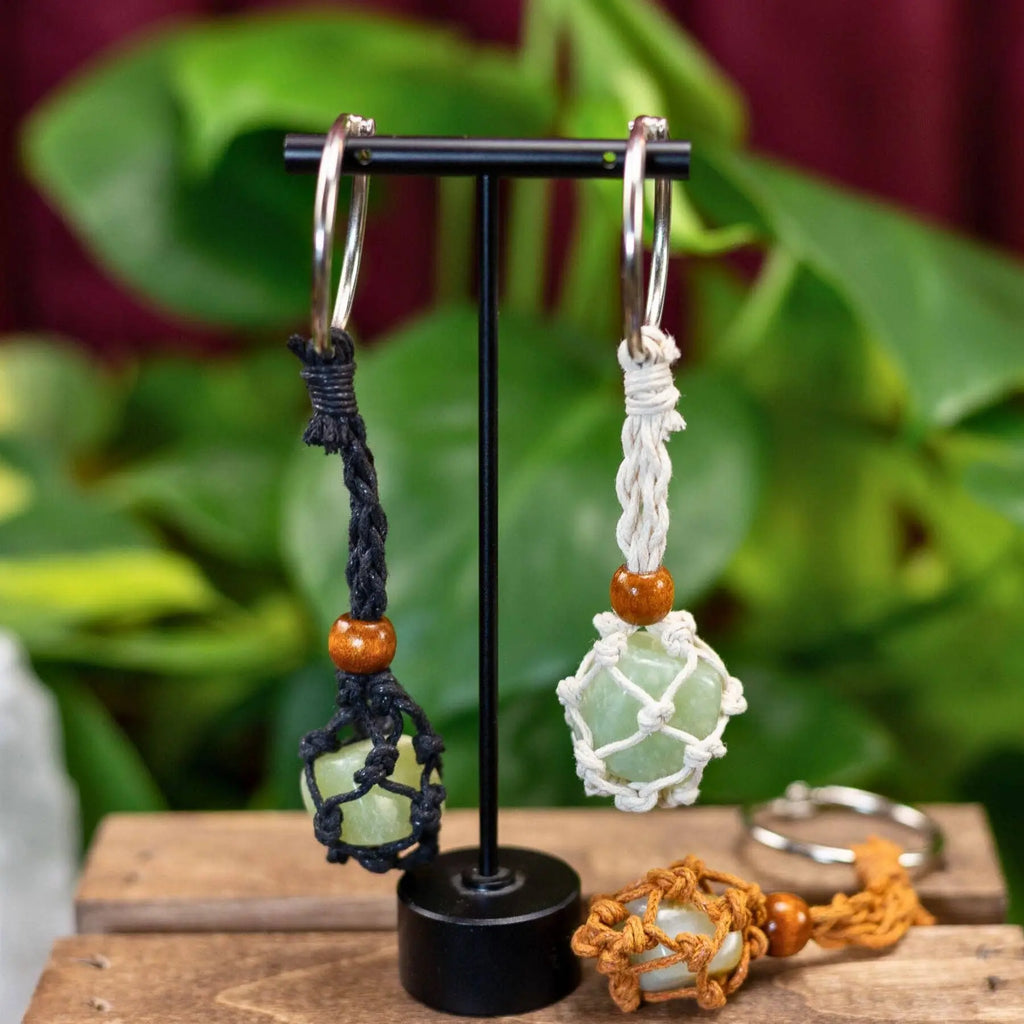 Adjustable Macrame Crystal Holder Keychain Down To Earth