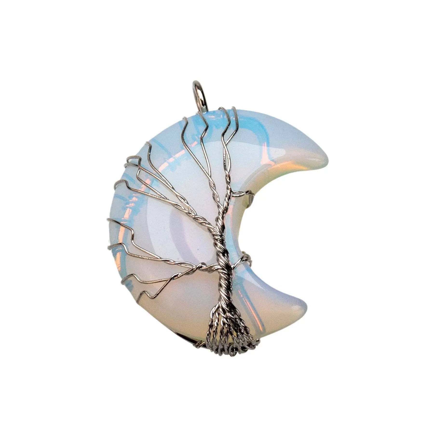 Wire Wrapped Moon Pendant: Tiger's Eye Down To Earth