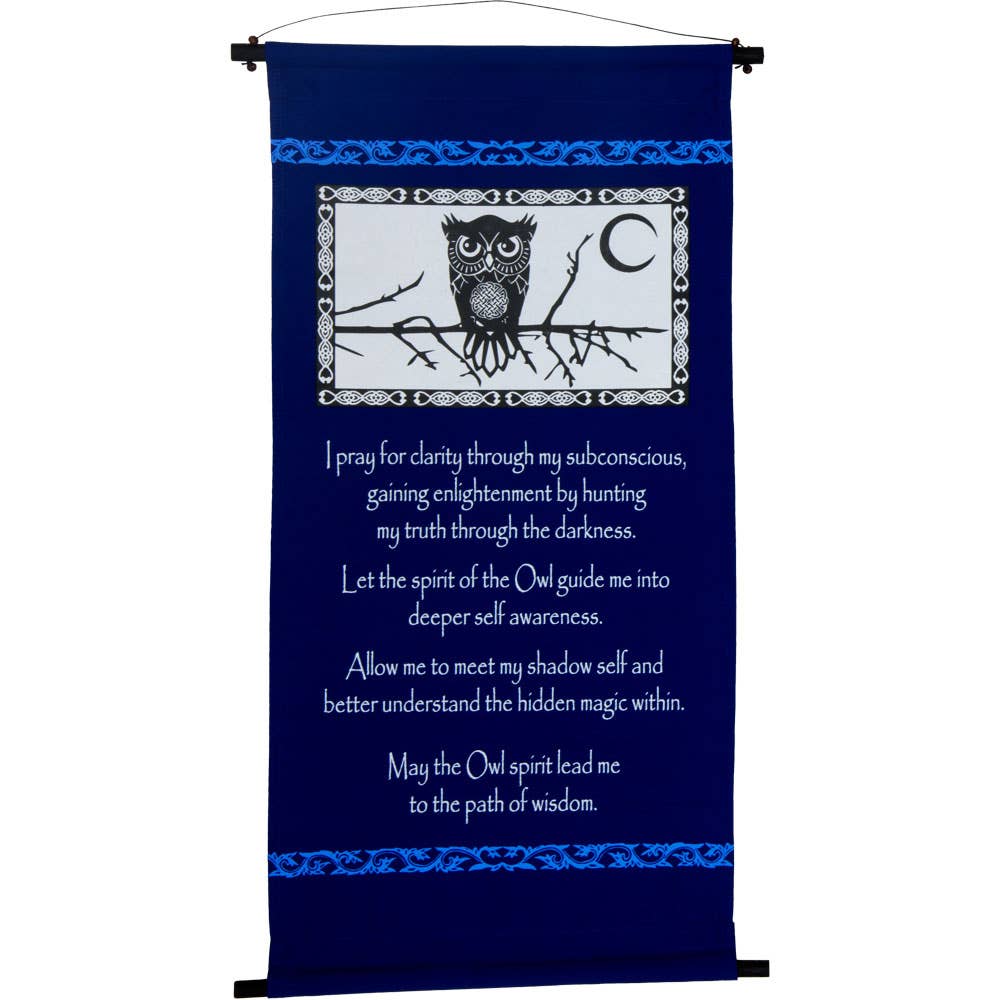 Cotton Inspirational Banner - Owl Spirit Prayer