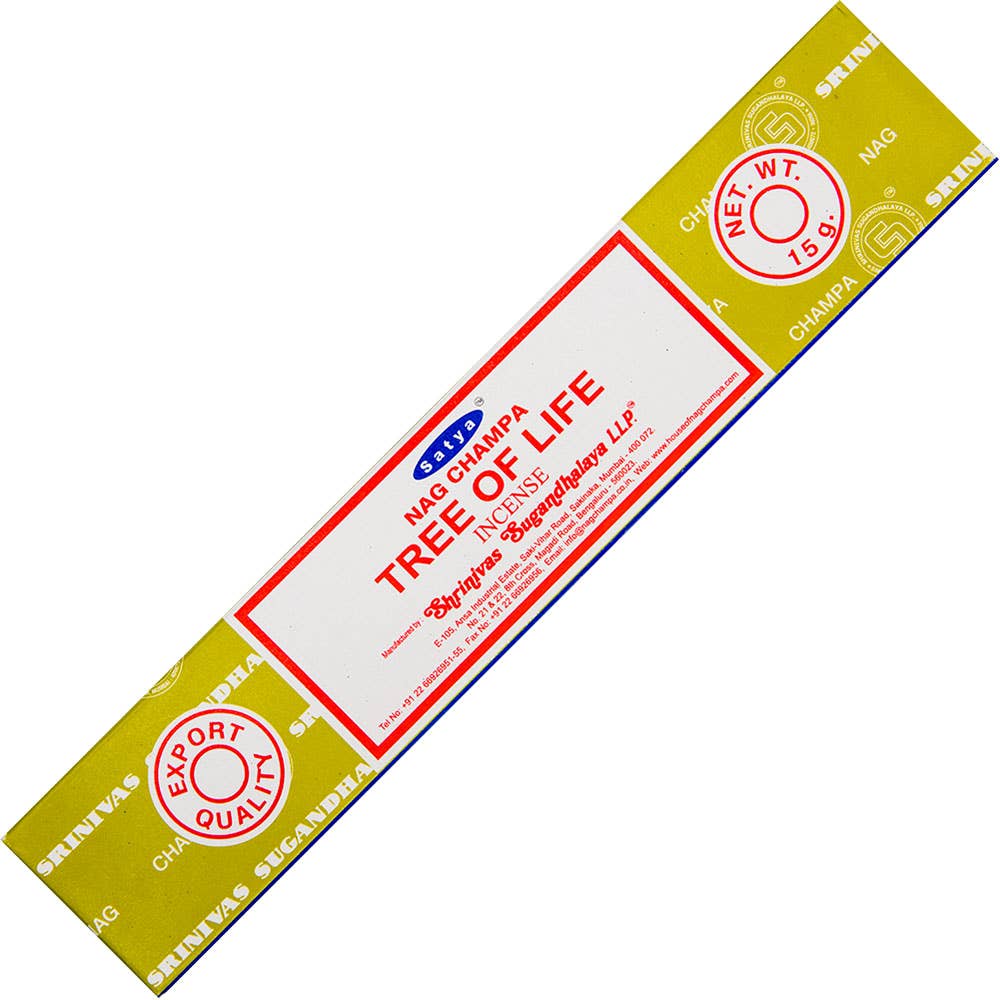 Box of Nag Champa Tree of Life incense on a white background