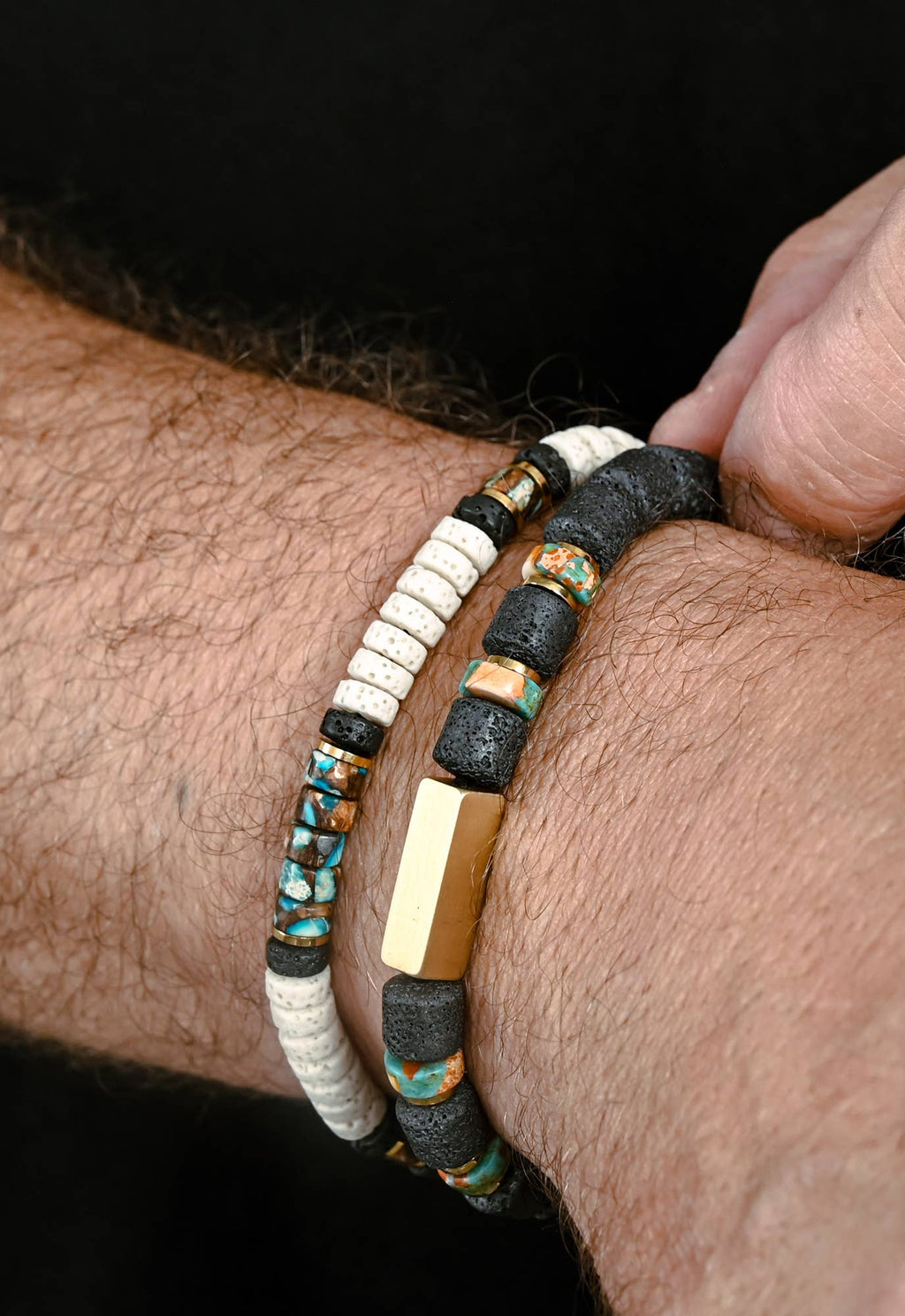 Vanguard Lava Bead Men's Bracelet