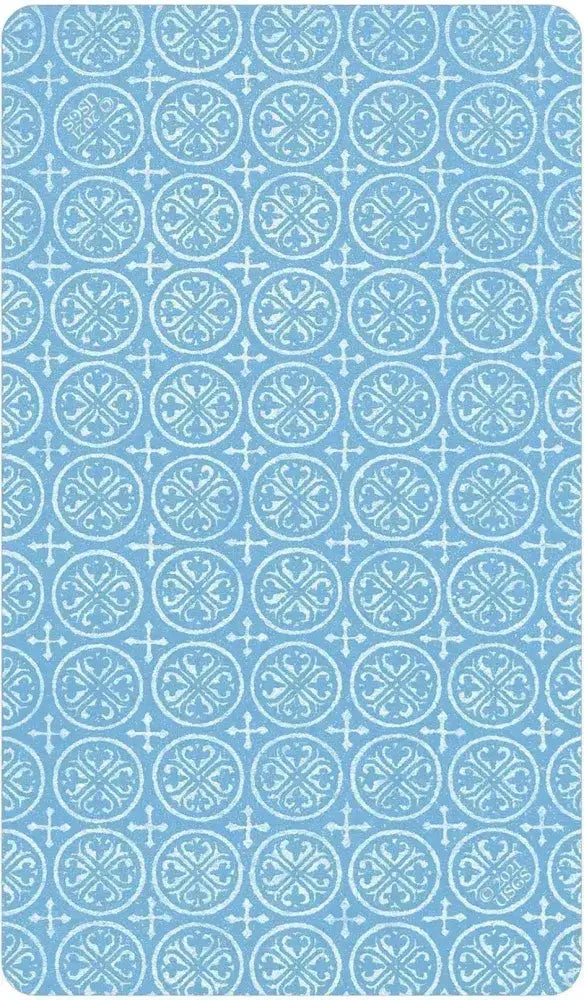 Patterned blue card back with geometric design