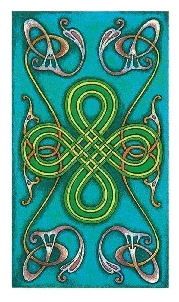 Decorative Card deck with Celtic knot design on a teal background