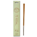 Bamboo incense sticks with their packaging on a white background