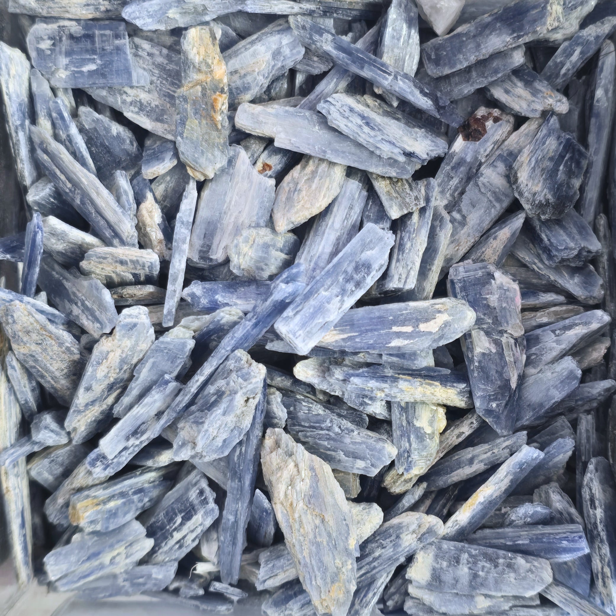 A pile of raw kyanite