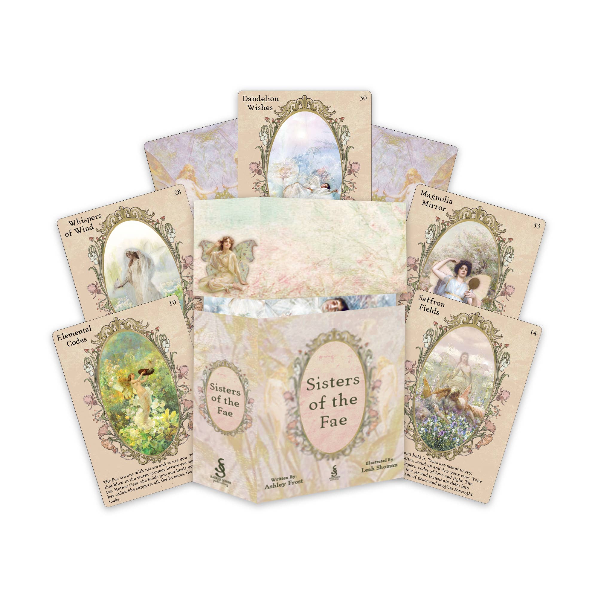 Collection of 'Sisters of the Fae' cards on a white background