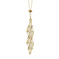 Adjustable Metal Crystal Holder Necklace: Gold