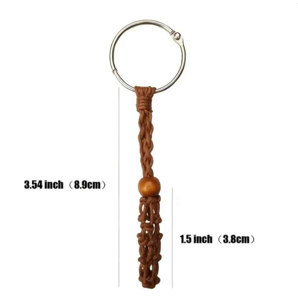 Adjustable Macrame Crystal Holder Keychain Down To Earth